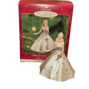 Hallmark Keepsake Ornament Celebration Barbie 2001 Special Edition Christmas Tre